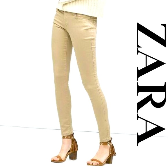 (2) ZARA Nude/Natural Color Low Rise Skinny Ankle/Leg Jeans